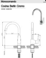 GRIFERIA H&D PARA COCINA BERLIN MESADA - Imagen 2