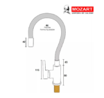 GRIFERIA MOZARTCOCINA MONOCOMANDO FLEXIBLE BLANCA G8363B - Imagen 5