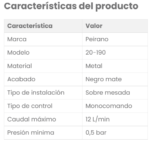 GRIFERIA PEIRANO PARA COCINA MONOCOMANDO BLACK VELVET - Imagen 5