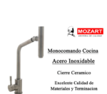 GRIFERIA MOZART COCINA MONOCOMANDO LUJO ACERO ROMA G7101 - Imagen 3