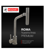 GRIFERIA MOZART COCINA MONOCOMANDO LUJO ACERO ROMA G7101 - Imagen 4