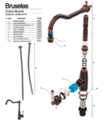 GRIFERIA H&D PARA COCINA MONOCOMANDO BRUSELAS VINTAGE RETRO - Imagen 5