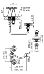 GRIFERIA DE BIDET URBANO FV 295/H3-RG - Imagen 3