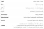 GRIFERIA DE BIDET EPUYEN MONOCOMANDO NEGRO MATE 189/L2NG - Imagen 2
