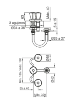 GRIFERIA DE BIDET FV GREDOS 295/C8 CROMO - Imagen 3