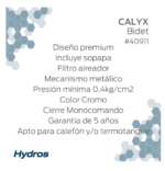 GRIFERIA DE BIDET PIAZZA CALYX MONOCOMANDO - Imagen 3