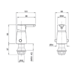 GRIFERIA DE BIDET PEIRANO MONOCOMANDO ADRA 70-203 - Imagen 3