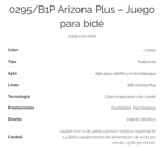 GRIFERIA DE BIDET ARIZONA B1 FV 295/B1 CROMO - Imagen 2