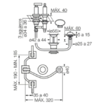 GRIFERIA DE BIDET DOMINIC LEVER FV 295/85L CROMO - Imagen 3