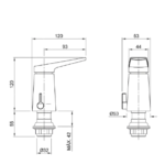 GRIFERIA DE BIDET PEIRANO WAVE MONOCOMANDO BLACK 70-168N - Imagen 4