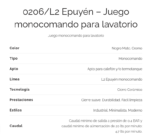 GRIFERIA DE LAVATORIO FV EPUYEN DE PARED 206/L2NG - Imagen 7