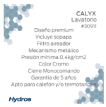 GRIFERIA DE LAVATORIO HYDROS CALYX MEDIA COD 30911 - Imagen 10