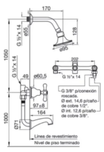 GRIFERIA DE DUCHA DENISSE FV 103/64 QS - Imagen 3