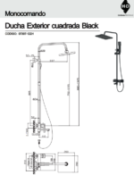 GRIFERIA COLUMNA DE DUCHA H&D CUADRADA BLACK - Imagen 4
