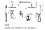 GRIFERIA DE DUCHA CON DUCHADOR HIDROMET RAPTOR 9412 - Imagen 2