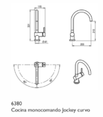 GRIFERIA DE COCINA HIDROMET JOCKEY CURVO 6380 - Imagen 2