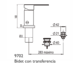GRIFERIA DE BIDET HIDROMET INTREPID MONOCOMANDO 9702 - Imagen 2