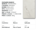 CERAMICA ANGELGRES STATUARIO BIANCO 30x60 - Imagen 5
