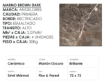 CERAMICA ANGELGRES MARMO BROWN 72x72 - Imagen 3