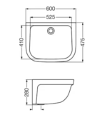 PILETA LAVADERO FERRUM sin FREGADERO PLH - Imagen 3