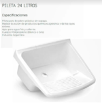 PILETA LAVADERO PVC GRIS 24L DUKE PI24G - Imagen 3