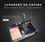 PILETA DE COCINA INTELIGENTE PIÚ 7545-B5 BLACK - Imagen 2