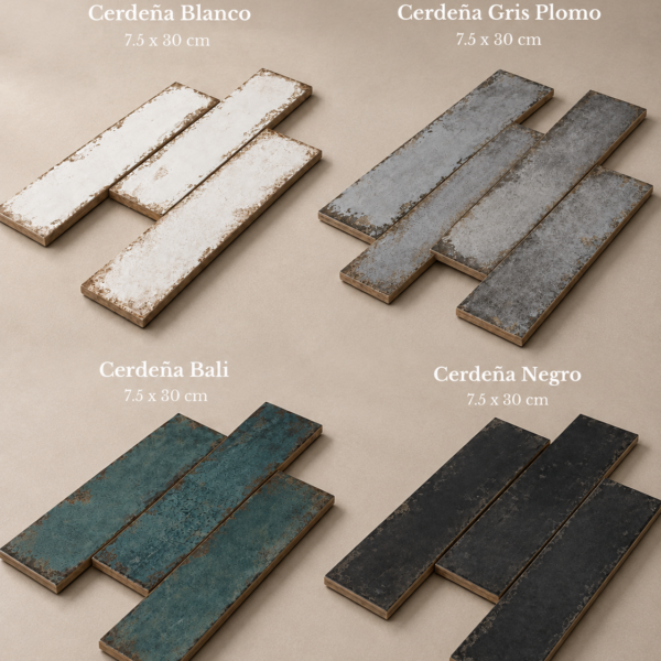 PIÚ CERAMICA BRICK CERDEÑA (varios colores) 7.5 x 30