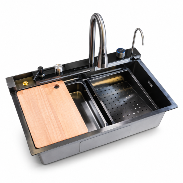 PILETA DE COCINA INTELIGENTE PIÚ 7545-B5 BLACK