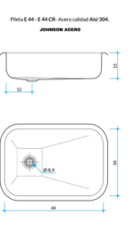 PILETA JOHNSON SIMPLE A304 E44/15 - Imagen 3