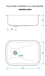 PILETA JOHNSON SIMPLE A304 E44/18 - Imagen 2