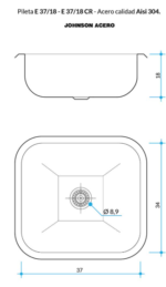 PILETA JOHNSON SIMPLE A304 E37/18 - Imagen 7