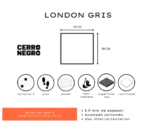 PORCELANATO LONDON GRIS 64x64 CERRO NEGRO - Imagen 5